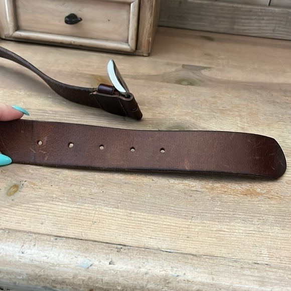 DSTLD Men’s Leather Belt Brown Size 32 Made in USA - Picture 7 of 8